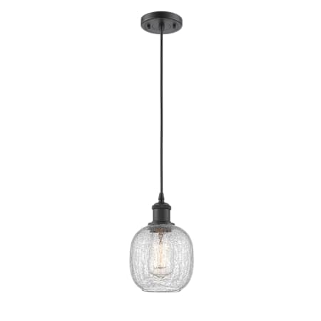 A large image of the Innovations Lighting 516-1P Belfast Oiled Rubbed Bronze / Clear Crackle