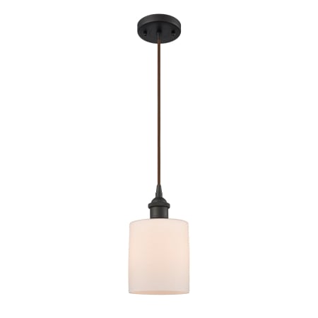 A large image of the Innovations Lighting 516-1P Cobbleskill Oil Rubbed Bronze / Matte White