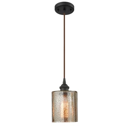 A large image of the Innovations Lighting 516-1P Cobbleskill Oiled Rubbed Bronze / Mercury