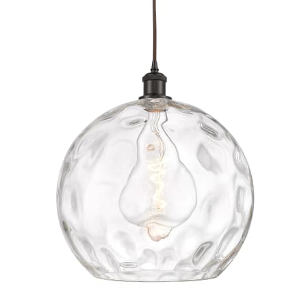 A large image of the Innovations Lighting 516-1P-17-14 Athens Pendant Oil Rubbed Bronze / Clear Water Glass
