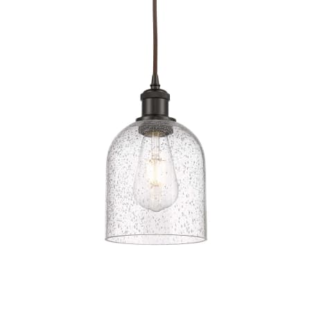 A large image of the Innovations Lighting 516-1P-10-6 Bella Pendant Oil Rubbed Bronze / Seedy