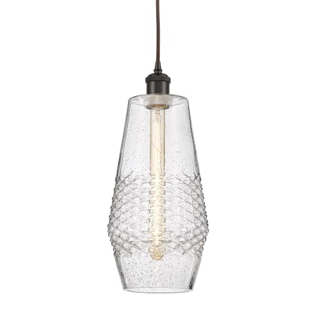 A large image of the Innovations Lighting 516-1P-17-7 Windham Pendant Oil Rubbed Bronze / Seedy