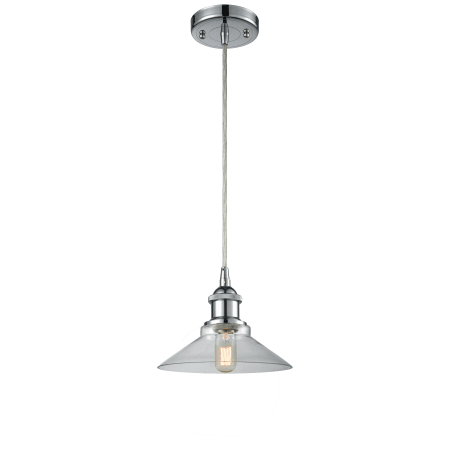 A large image of the Innovations Lighting 516-1P Disc Polished Chrome / Clear