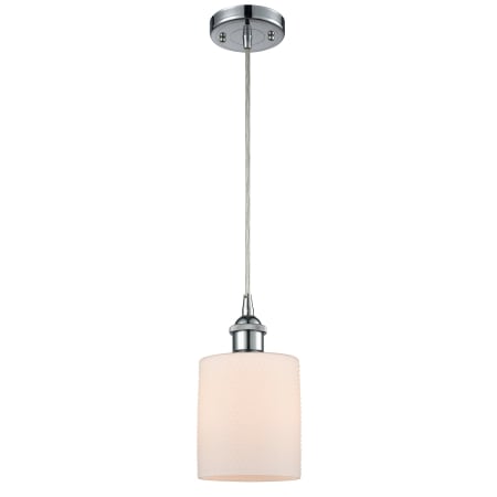 A large image of the Innovations Lighting 516-1P Cobbleskill Polished Chrome / Matte White
