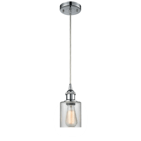 A large image of the Innovations Lighting 516-1P Cobbleskill Polished Chrome / Clear Ripple