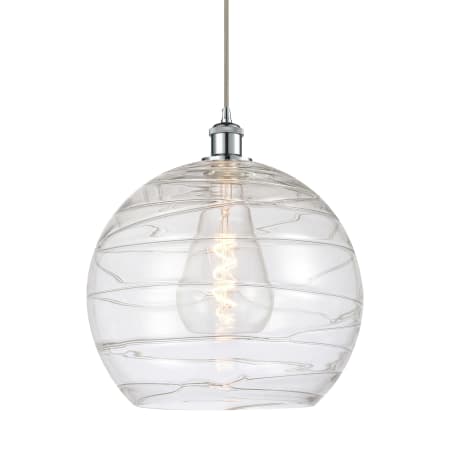 A large image of the Innovations Lighting 516-1P-17-14 Athens Pendant Polished Chrome / Clear Deco Swirl