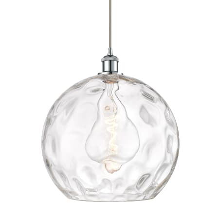 A large image of the Innovations Lighting 516-1P-17-14 Athens Pendant Polished Chrome / Clear Water Glass