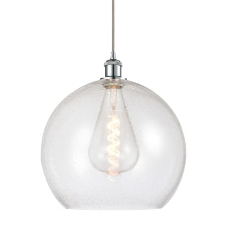 A large image of the Innovations Lighting 516-1P-18-14 Athens Pendant Polished Chrome / Seedy