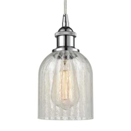 A large image of the Innovations Lighting 516-1P Caledonia Polished Chrome / Mouchette