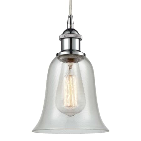 A large image of the Innovations Lighting 516-1P Hanover Polished Chrome / Fishnet