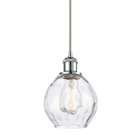 A large image of the Innovations Lighting 516-1P-9-6 Waverly Pendant Clear / Polished Chrome