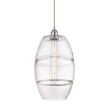 A large image of the Innovations Lighting 516-1P-19-10 Vaz Pendant Polished Chrome / Clear