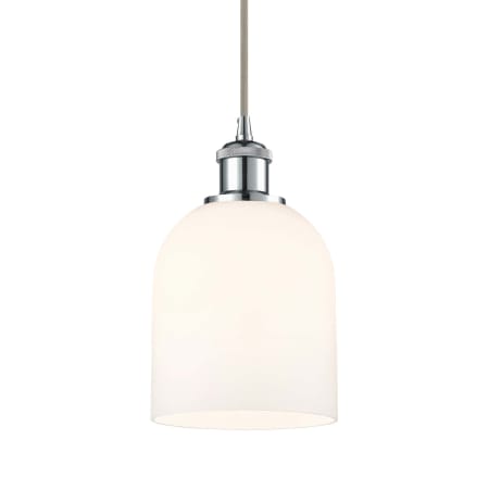 A large image of the Innovations Lighting 516-1P-10-6 Bella Pendant Polished Chrome / Glossy White