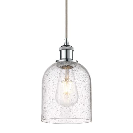 A large image of the Innovations Lighting 516-1P-10-6 Bella Pendant Polished Chrome / Seedy