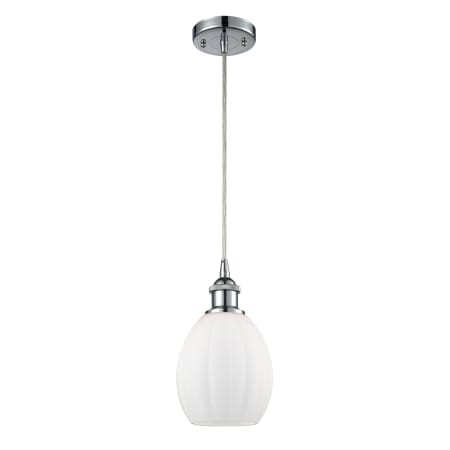 A large image of the Innovations Lighting 516-1P Eaton Polished Chrome / Matte White