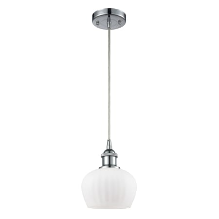 A large image of the Innovations Lighting 516-1P Fenton Polished Chrome / Matte White