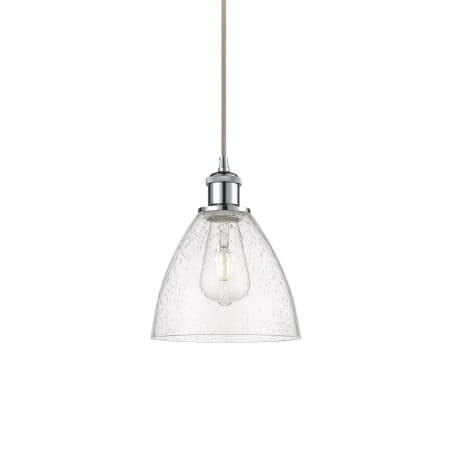 A large image of the Innovations Lighting 516-1P-11-8 Bristol Pendant Polished Chrome / Seedy