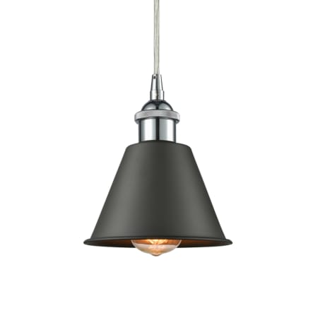 A large image of the Innovations Lighting 516-1P-8-7 Smithfield Pendant Oil Rubbed Bronze / Polished Chrome
