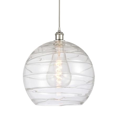 A large image of the Innovations Lighting 516-1P-17-14 Athens Pendant Polished Nickel / Clear Deco Swirl