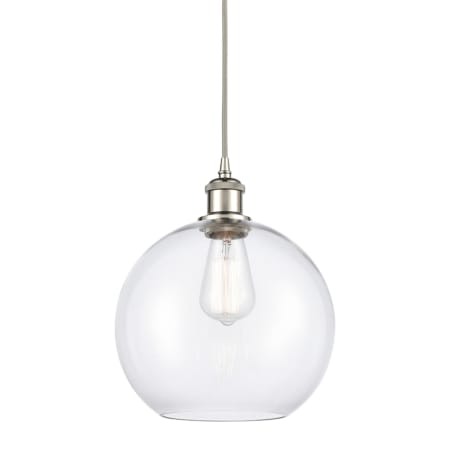 A large image of the Innovations Lighting 516-1P-13-10 Athens Pendant Clear / Polished Nickel