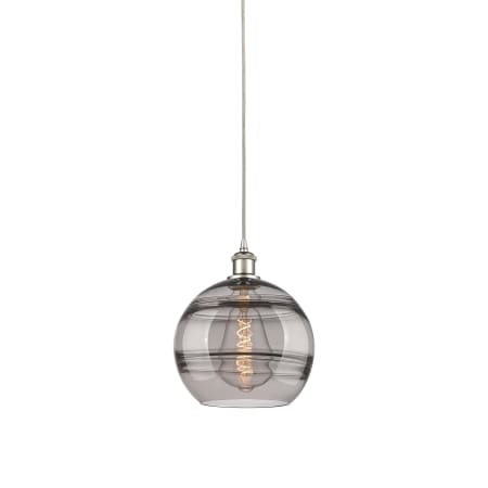 A large image of the Innovations Lighting 516-1P-12-10 Rochester Pendant Polished Nickel / Smoked