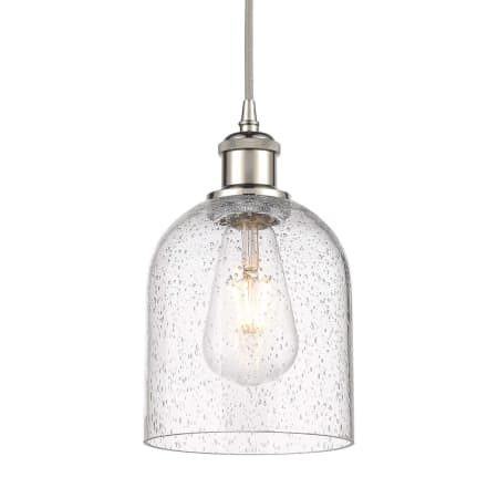 A large image of the Innovations Lighting 516-1P-10-6 Bella Pendant Polished Nickel / Seedy