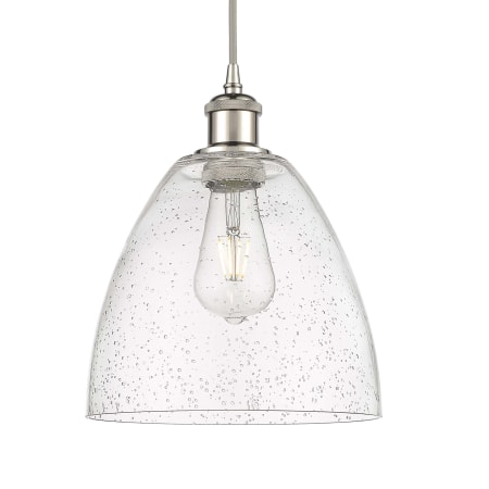 A large image of the Innovations Lighting 516-1P-14-9 Bristol Pendant Polished Nickel / Seedy