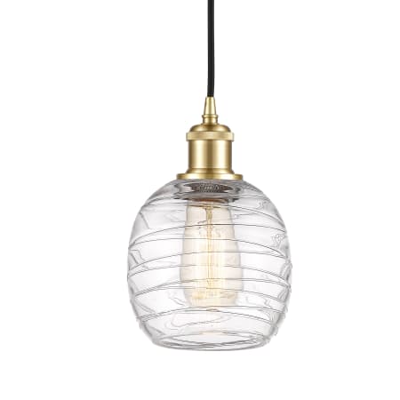 A large image of the Innovations Lighting 516-1P-9-6 Belfast Pendant Deco Swirl / Satin Gold