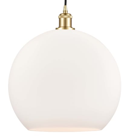 A large image of the Innovations Lighting 516-1P-19-14 Athens Pendant Satin Gold / Matte White