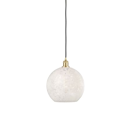 A large image of the Innovations Lighting 516-1P-14-12 White Mouchette Pendant Satin Gold