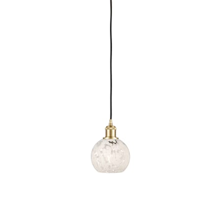 A large image of the Innovations Lighting 516-1P-8-6 White Mouchette Pendant Satin Gold