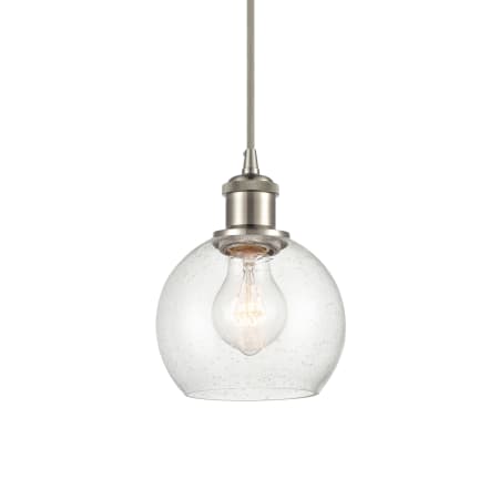 A large image of the Innovations Lighting 516-1P-10-6 Athens Pendant Brushed Satin Nickel / Seedy