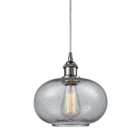 A large image of the Innovations Lighting 516-1P Gorham Brushed Satin Nickel / Charcoal
