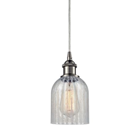 A large image of the Innovations Lighting 516-1P Caledonia Brushed Satin Nickel / Mouchette