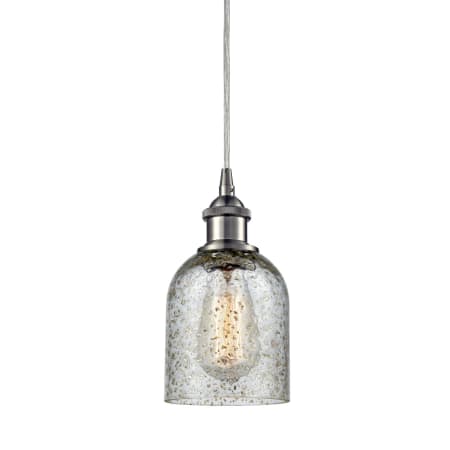 A large image of the Innovations Lighting 516-1P Caledonia Brushed Satin Nickel / Mica