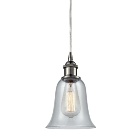A large image of the Innovations Lighting 516-1P Hanover Brushed Satin Nickel / Fishnet