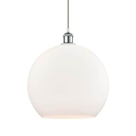 A large image of the Innovations Lighting 516-1P-18-14 Athens Pendant White and Polished Chrome / Matte White