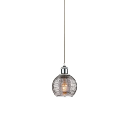 A large image of the Innovations Lighting 516-1P-9-6 Athens Pendant White Polished Chrome