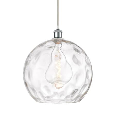 A large image of the Innovations Lighting 516-1P-17-14 Athens Pendant White and Polished Chrome / Clear Water Glass