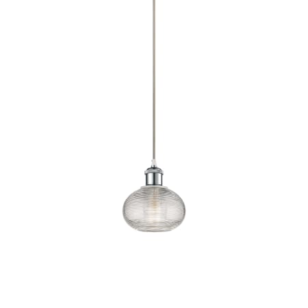 A large image of the Innovations Lighting 516-1P-7-6 Ithaca Pendant White Polished Chrome