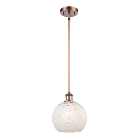 A large image of the Innovations Lighting 516-1S-10-8 White Mouchette Pendant Alternate Image