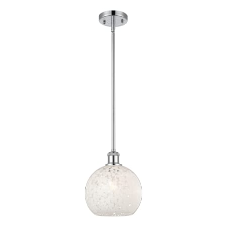 A large image of the Innovations Lighting 516-1S-10-8 White Mouchette Pendant Alternate Image