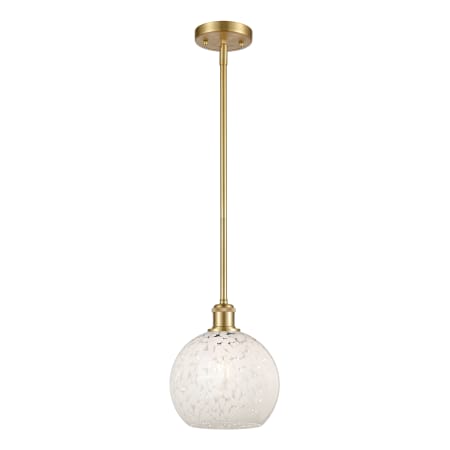 A large image of the Innovations Lighting 516-1S-10-8 White Mouchette Pendant Alternate Image