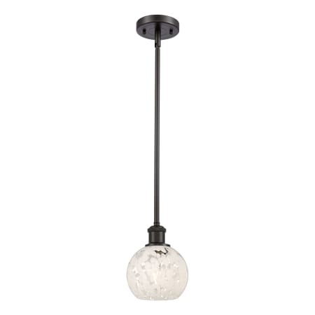 A large image of the Innovations Lighting 516-1S-8-6 White Mouchette Pendant Alternate Image