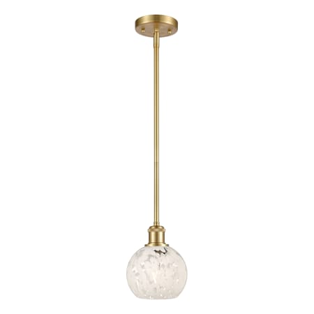 A large image of the Innovations Lighting 516-1S-8-6 White Mouchette Pendant Alternate Image