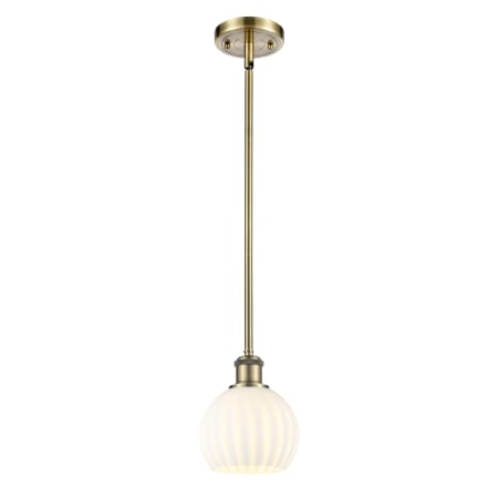 A large image of the Innovations Lighting 516-1S-8-6 White Venetian Pendant Alternate Image