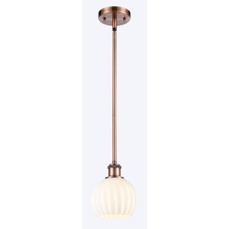 A large image of the Innovations Lighting 516-1S-8-6 White Venetian Pendant Alternate Image