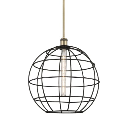 A large image of the Innovations Lighting 516-1S-18-16 Lake Placid Pendant Antique Brass / Matte Black