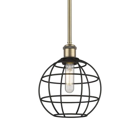 A large image of the Innovations Lighting 516-1S-11-8 Lake Placid Pendant Antique Brass / Matte Black