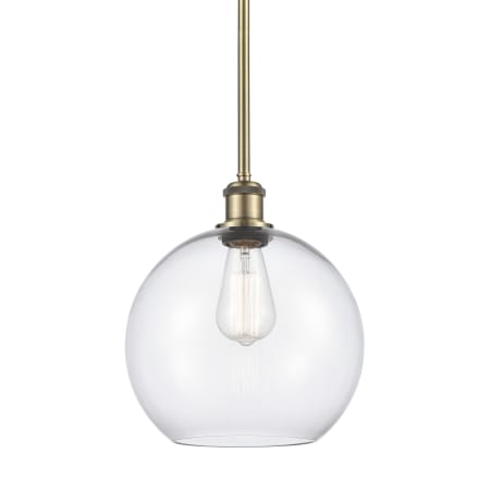 A large image of the Innovations Lighting 516-1S-13-10 Athens Pendant Clear / Antique Brass